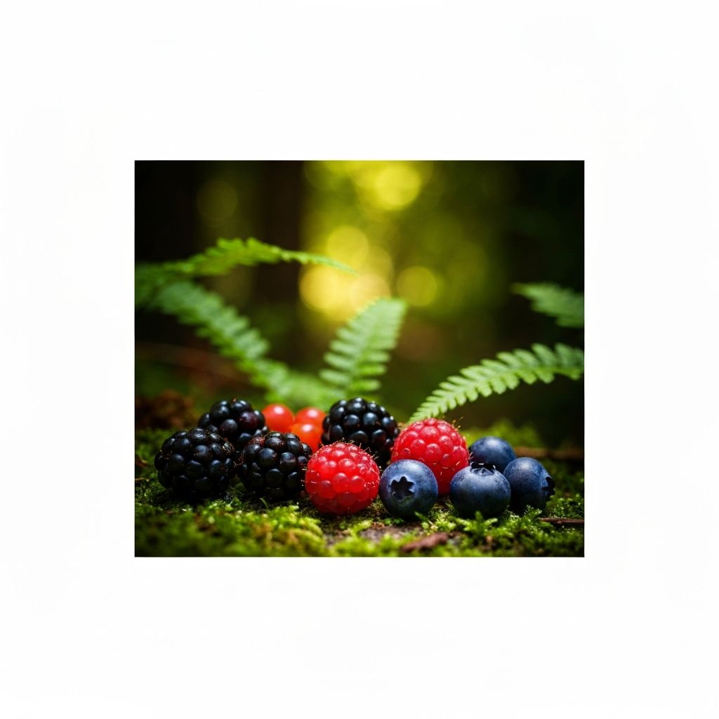 Buah beri hutan segar
